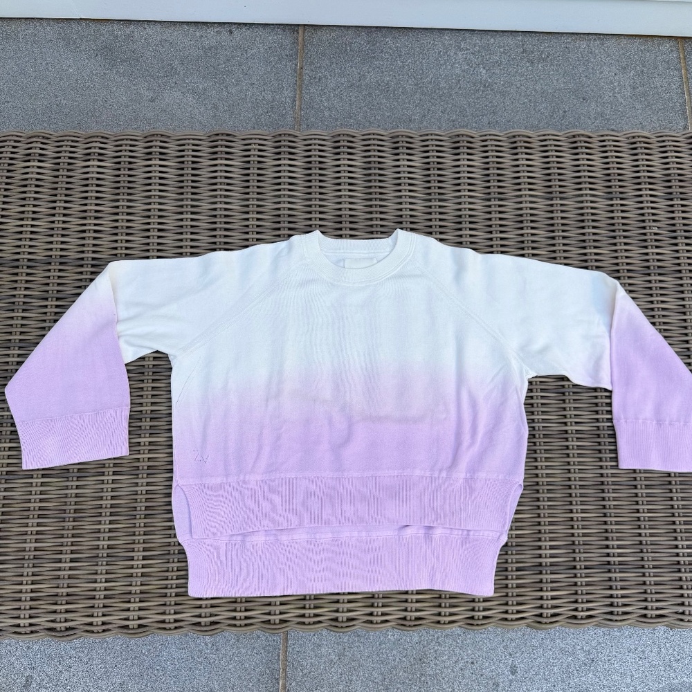 Zadig & Voltaire Lea Pink Dip-Dye sweatshirt sz M - high low cropped